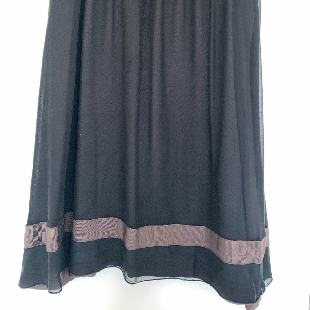 neesh by DAR Black Silk Skirt with Grosgrain Trim